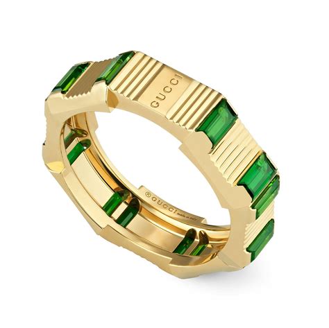 gucci 18k green ring g